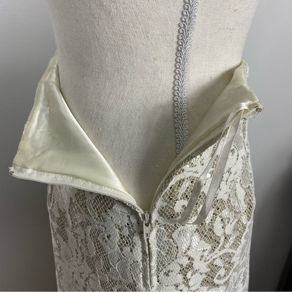 Jessica McClintock Millenium 2000 lace metallic maxi skirt Made in USA - Picture 6 of 12